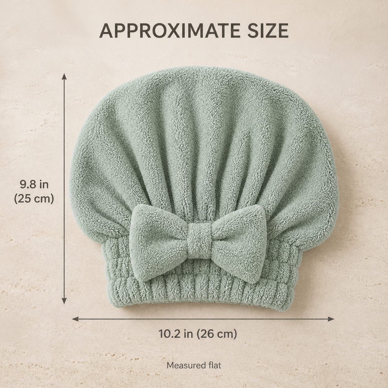 Approximate size guide - 9.8in height, 10.2in width