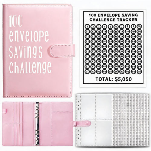 100 Envelope Savings Challenge Binder - Blue