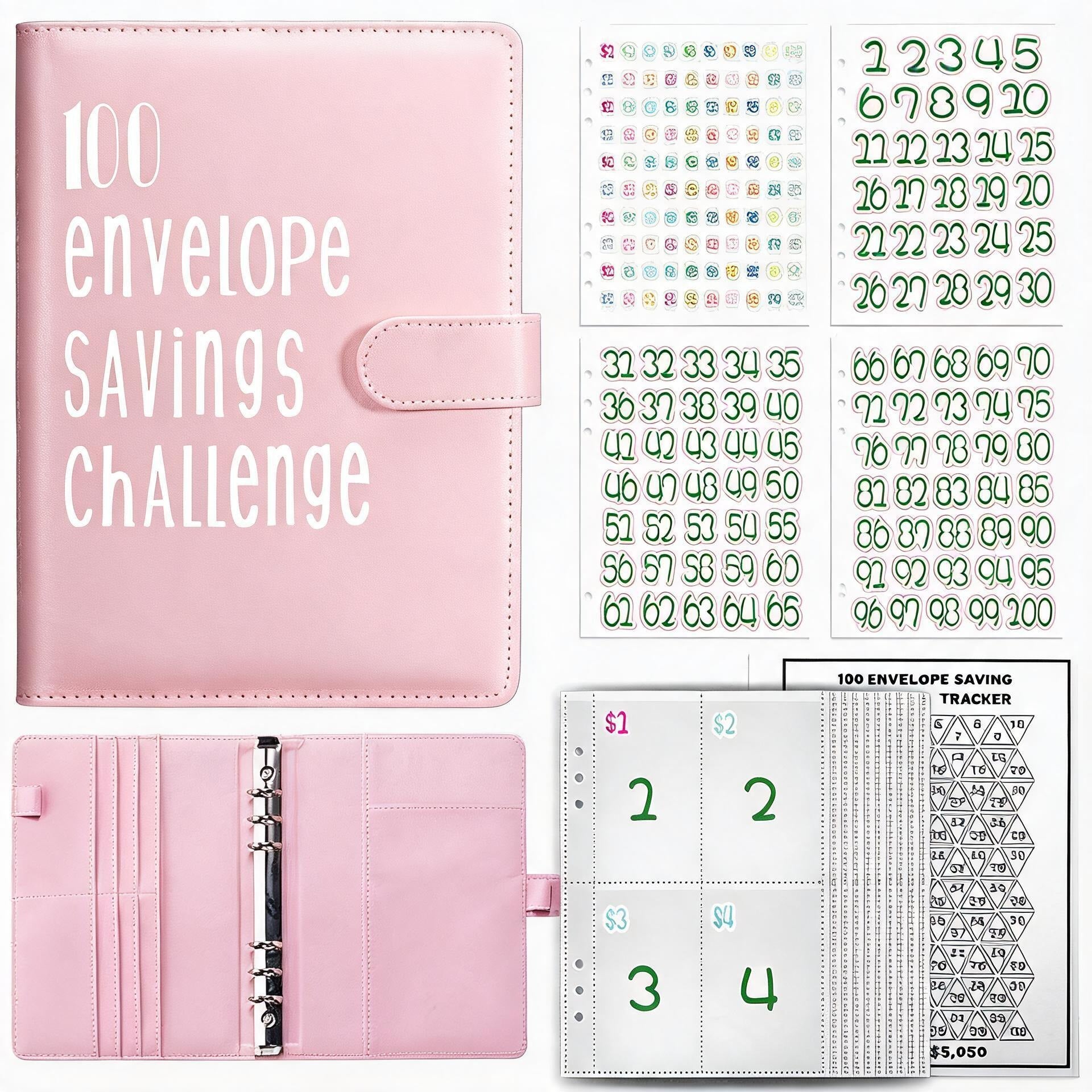 100 Envelope Savings Challenge Binder - Detail view