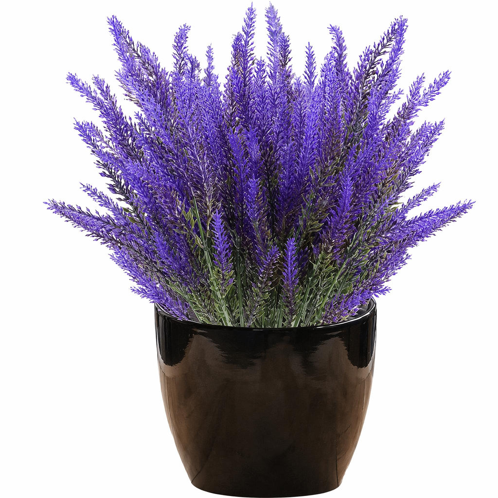 Premium Lavender Artificial Plant - Purple in black pot