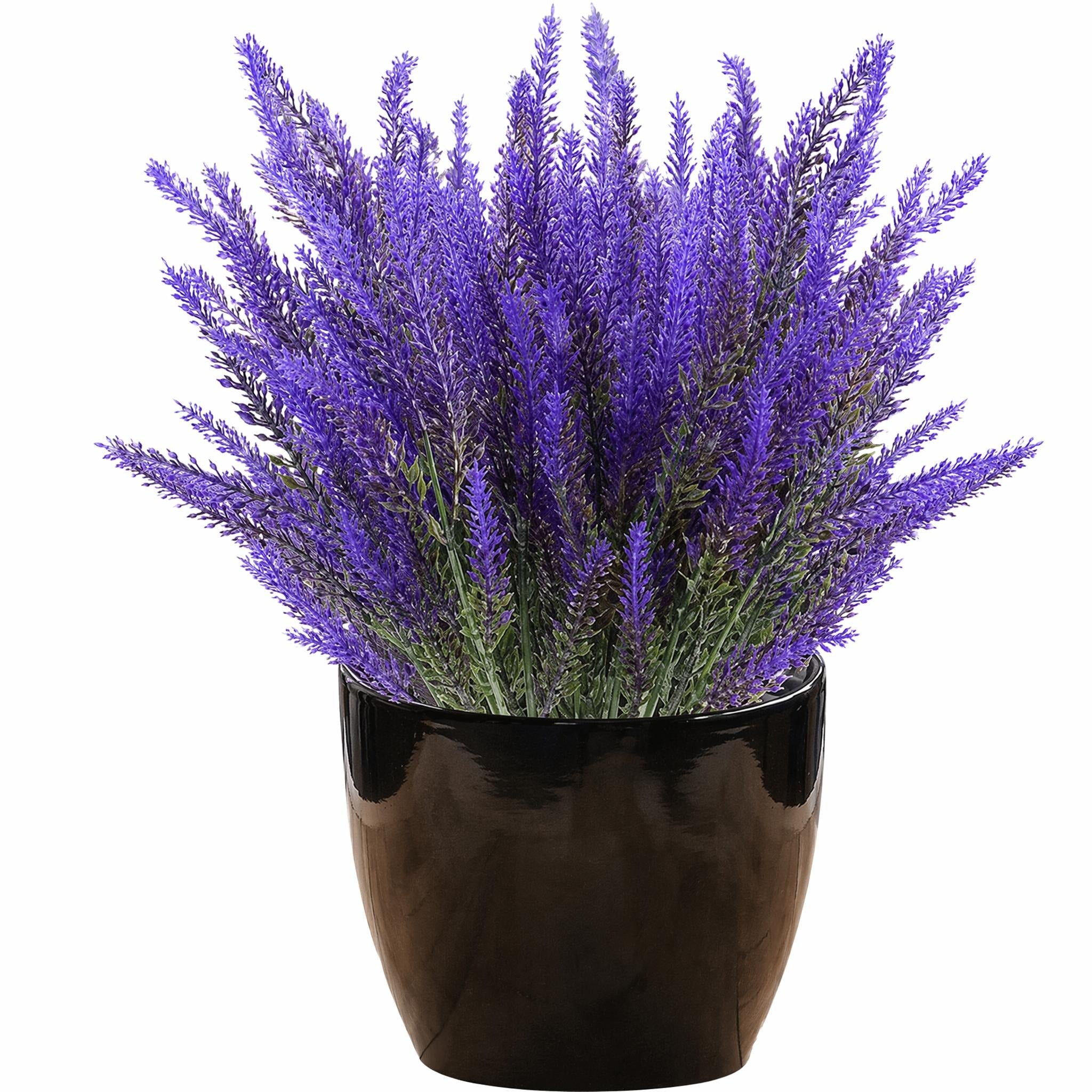 Premium Lavender Artificial Plant - Purple in black pot