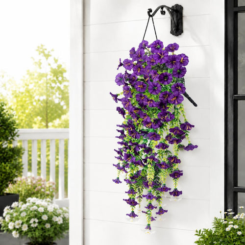 Artificial hanging flowers 2 pack - Morning Glory White