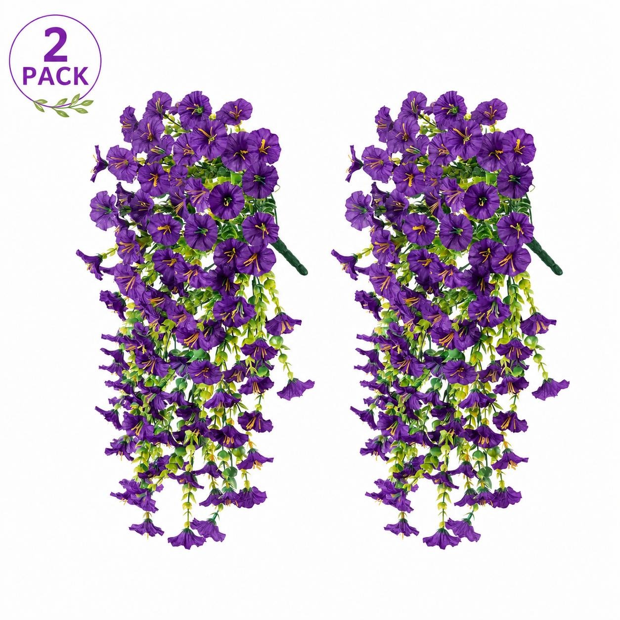 Artificial hanging flowers - Double Purple Morning Glory
