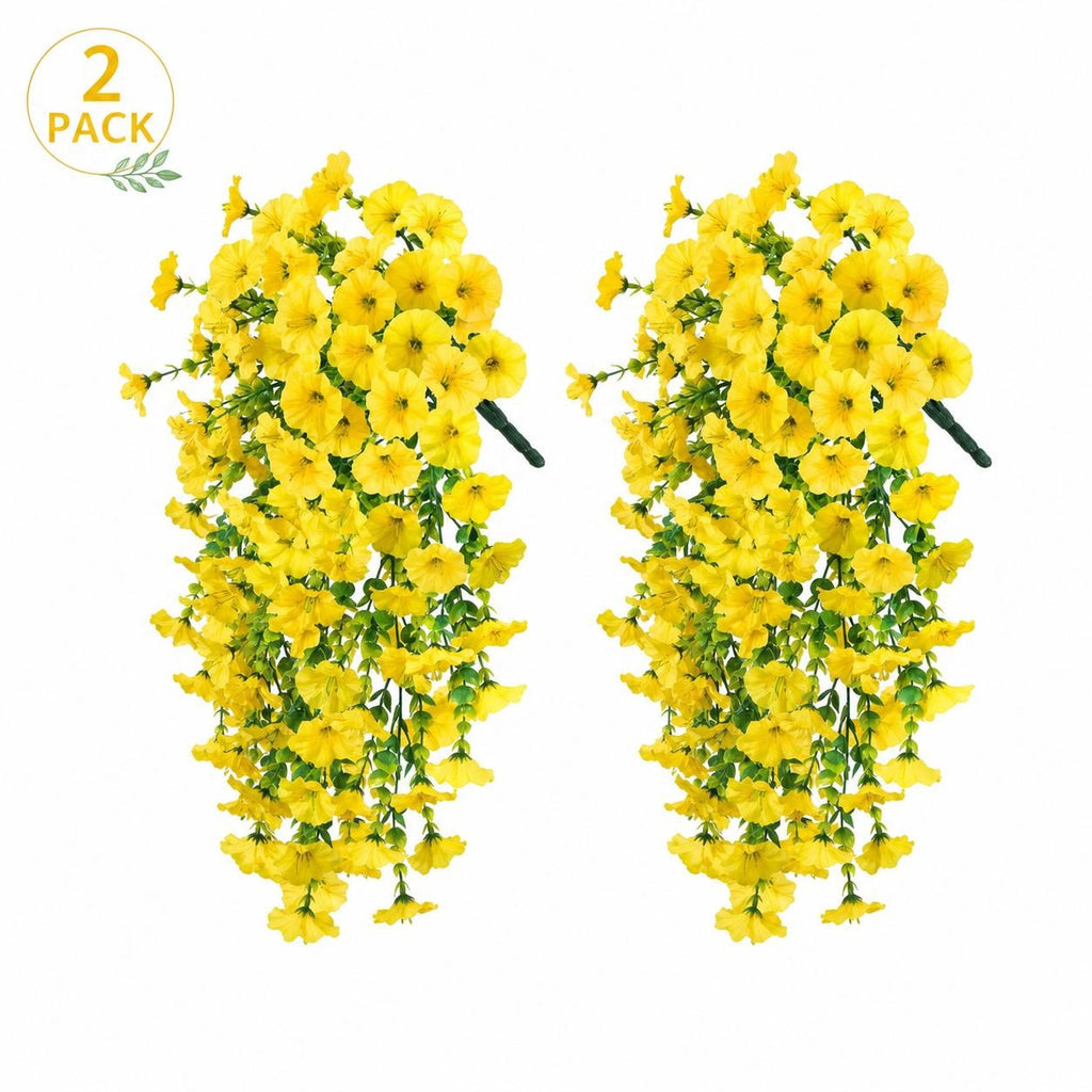 Artificial hanging flowers - close up detail
