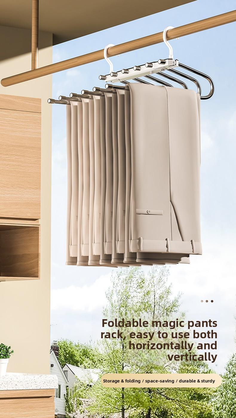 Folding pants rack - hook rotation detail