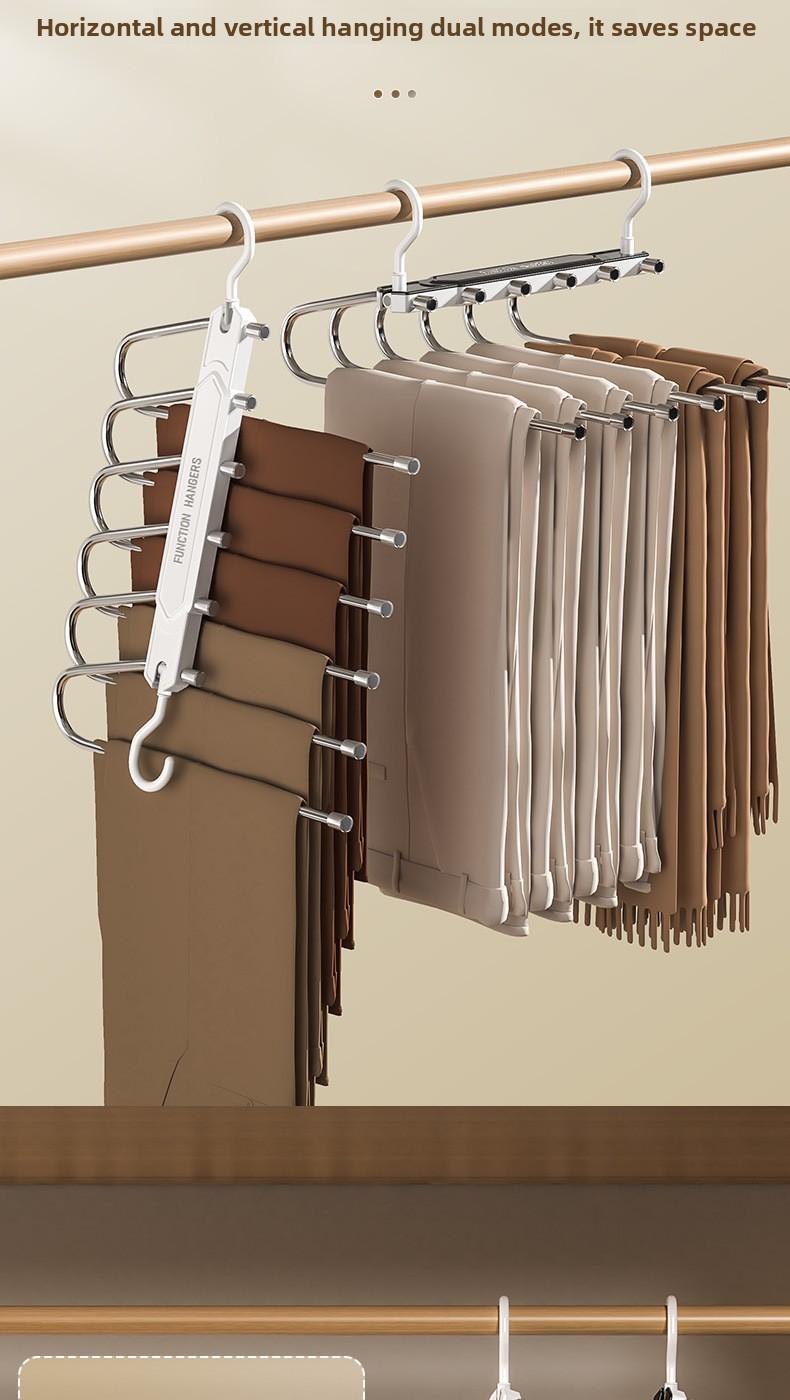 Folding pants rack - detail view
