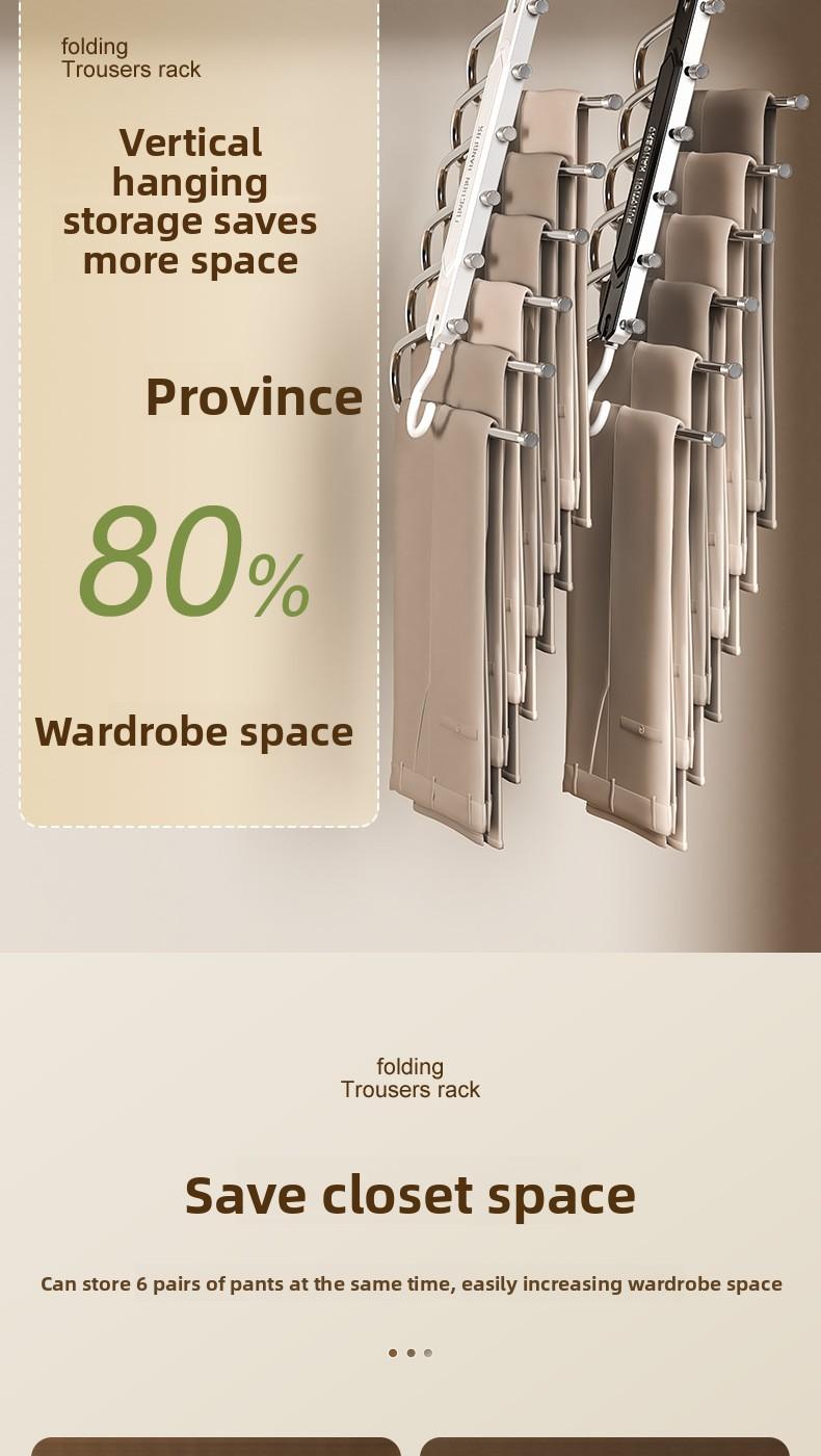Folding pants rack - classification and storage