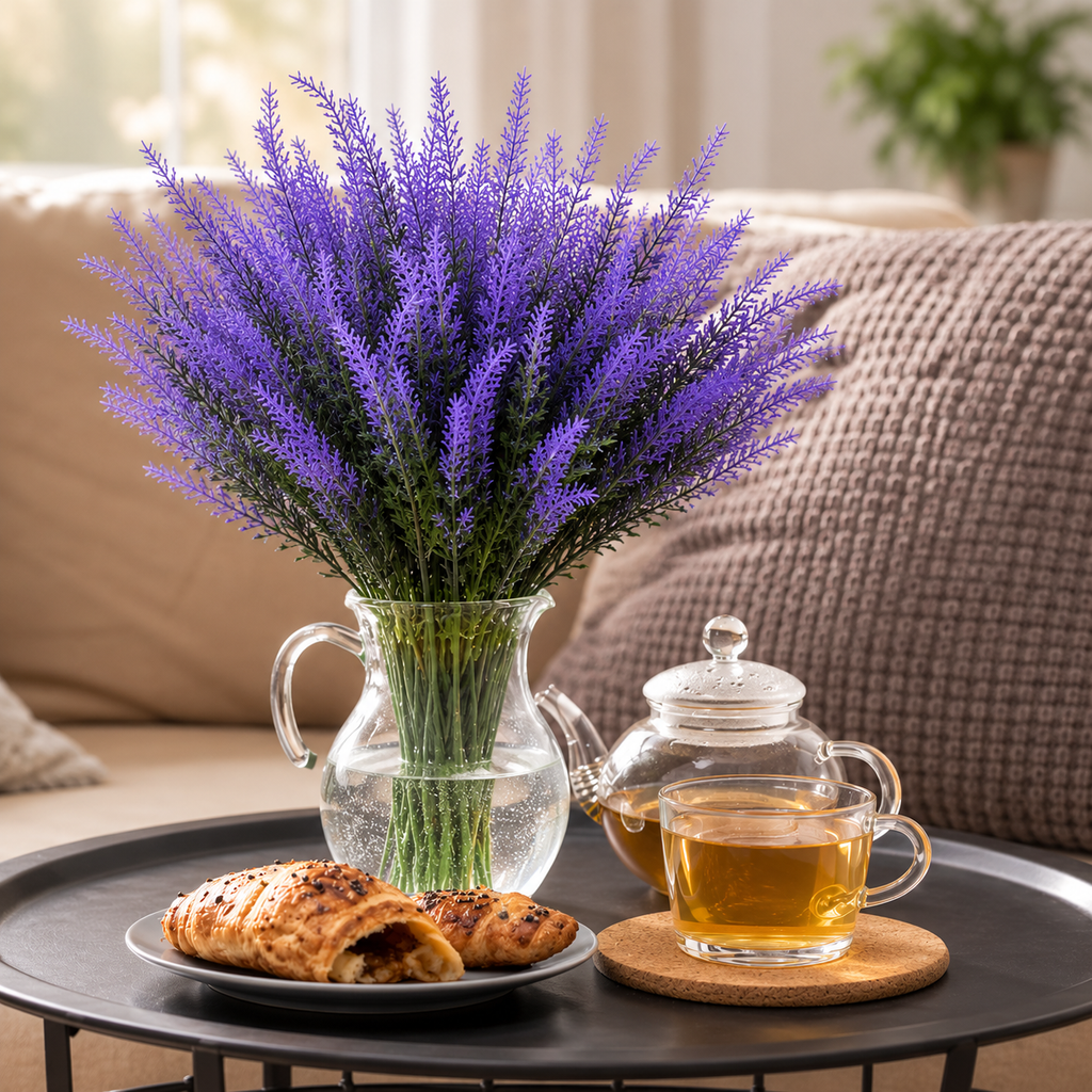 Premium Lavender Artificial Plant - full product view